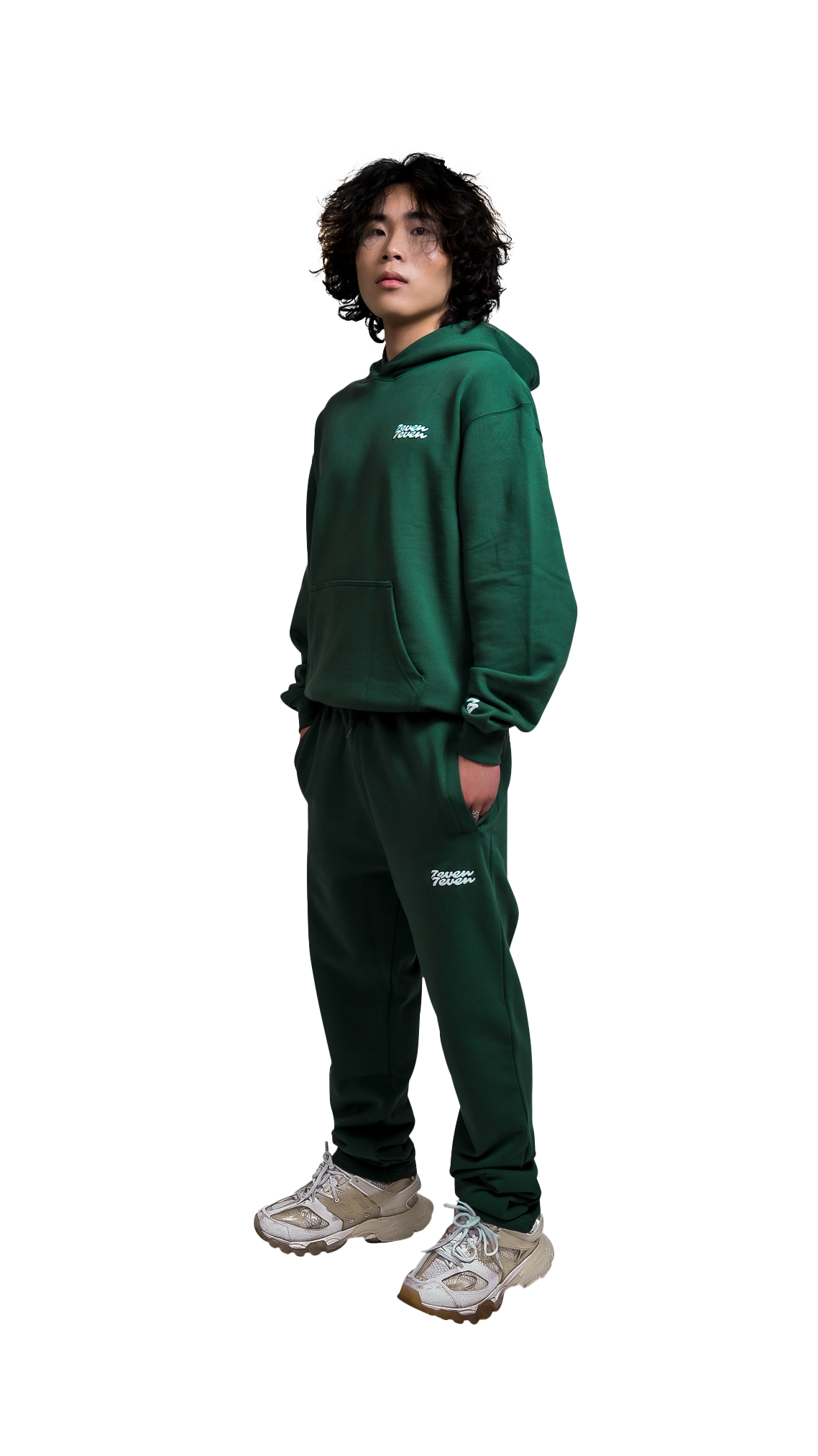 Open Leg Jogger Forest Green