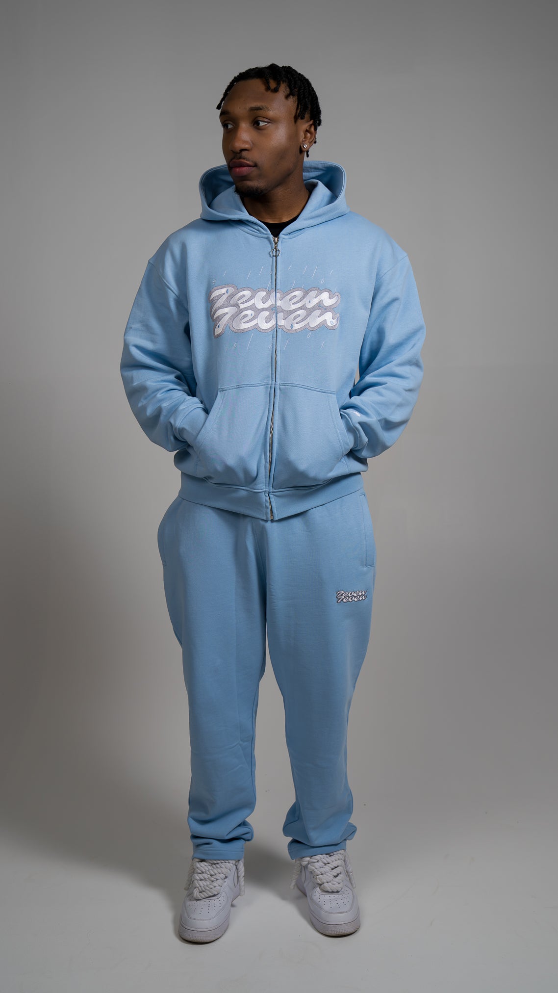 Open Leg Jogger Cloudy Blue