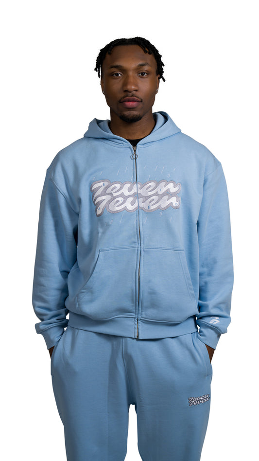 Oversized ZIP-Hoodie Cloudy Blue