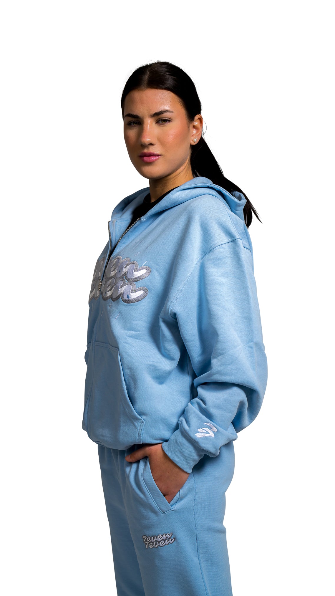 Oversized ZIP-Hoodie Cloudy Blue