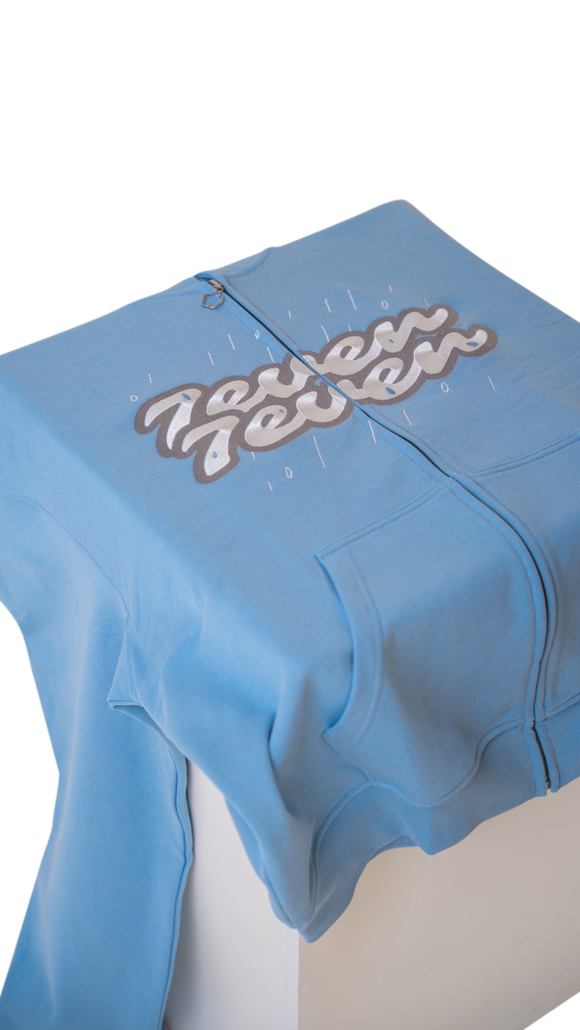 Oversized ZIP-Hoodie Cloudy Blue